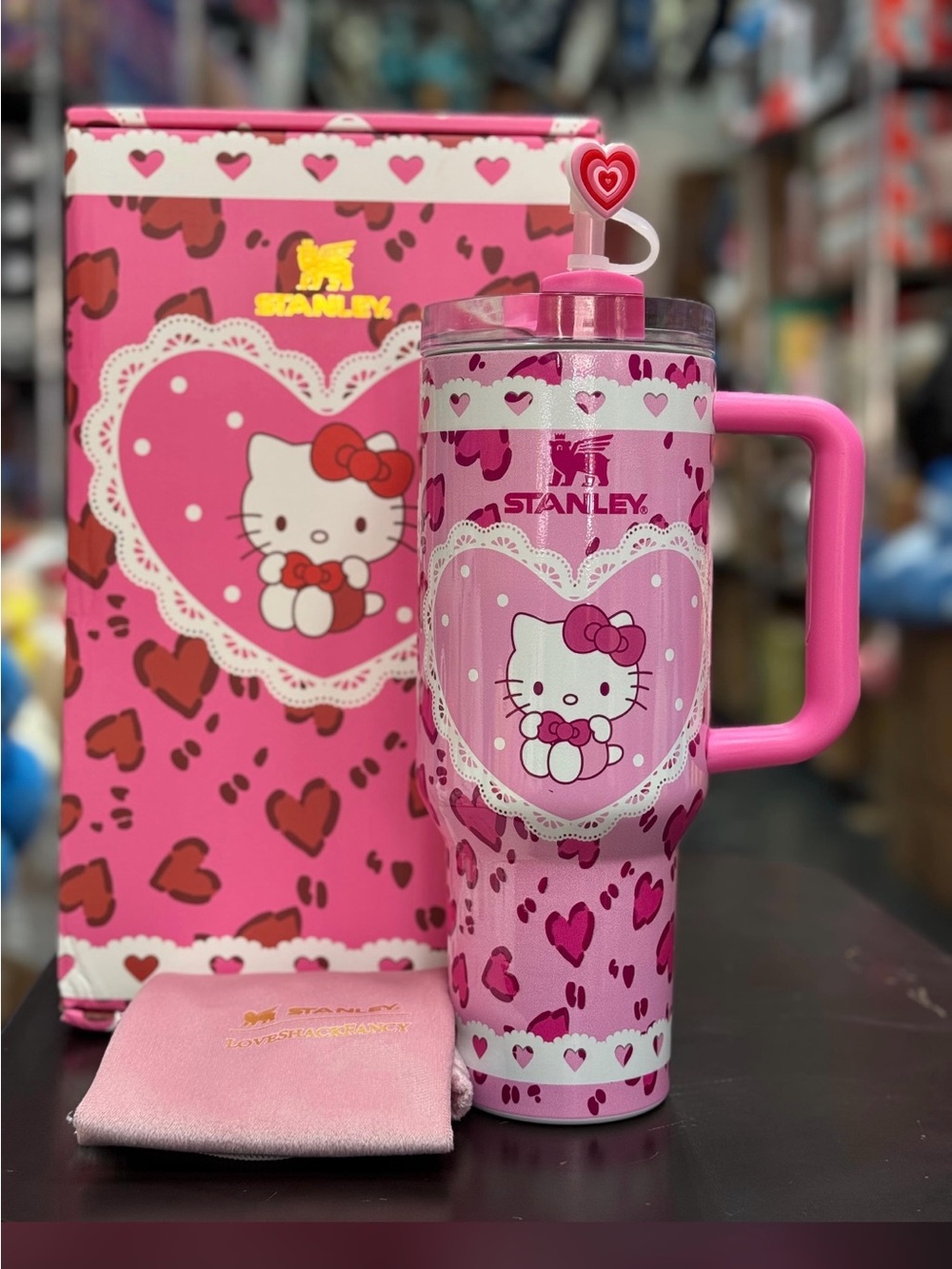 Stanley Pink Hello Kitty Heart Travel Mug
